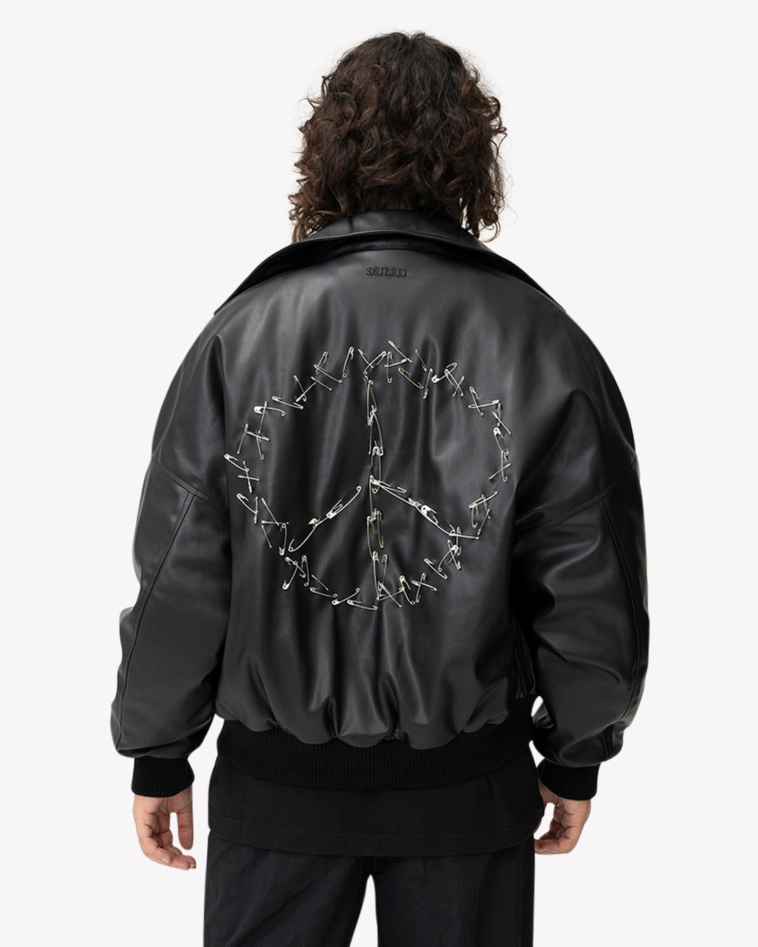 Peace Vegan Leather Bomber Jacket | Customized Culture