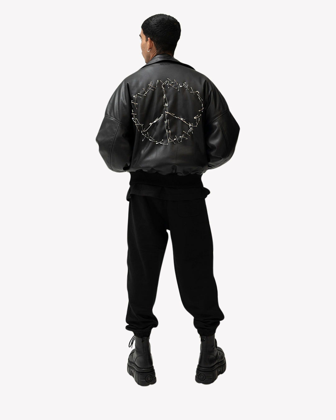 Peace Vegan Leather Bomber Jacket | Customized Culture