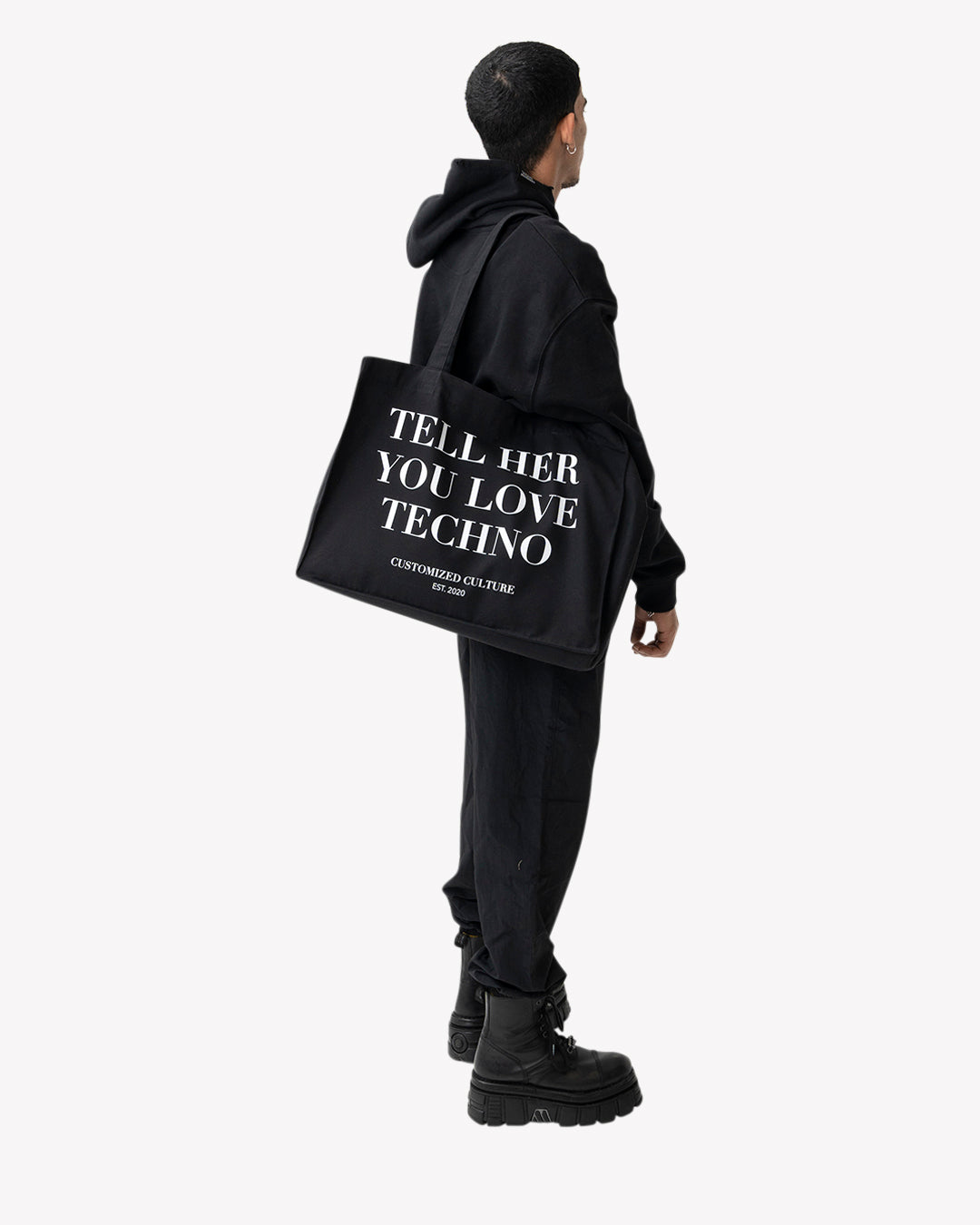 Love Techno XXL Tote Bag | Customized Culture