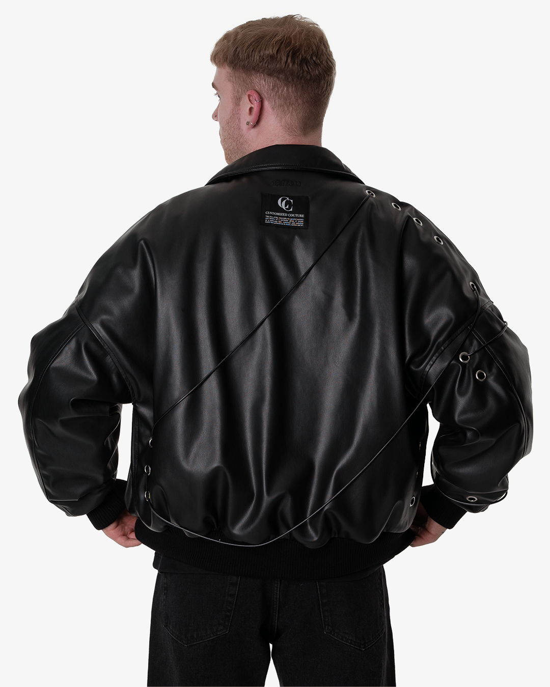 vegan leather jacket bomber 90s Customized Culture