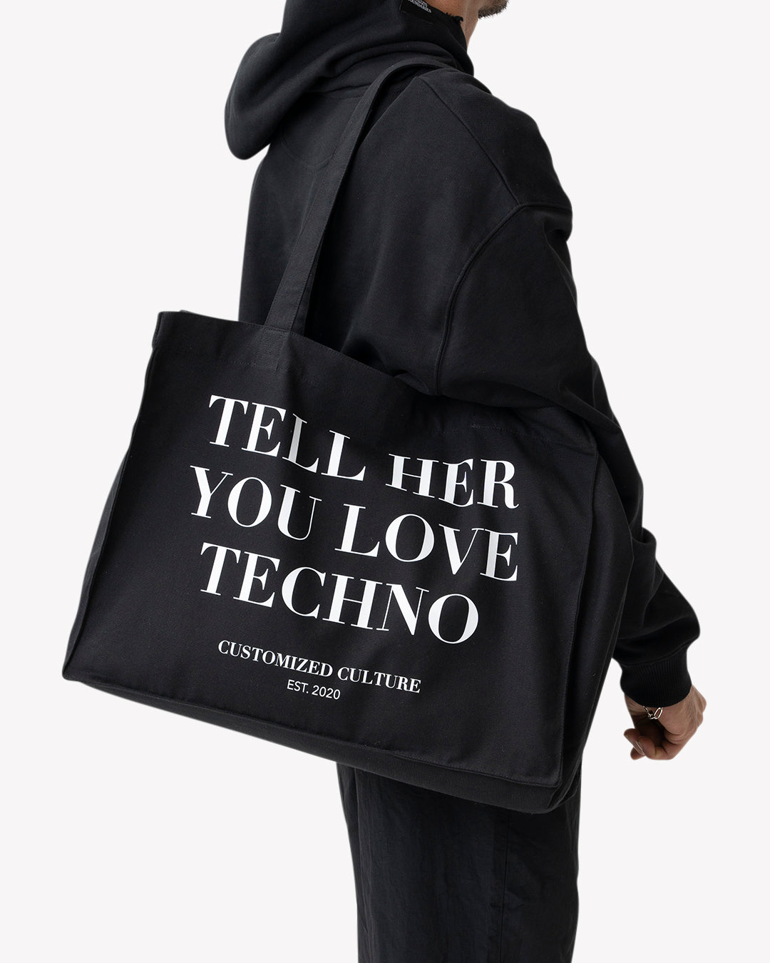 Love Techno XXL Tote Bag | Customized Culture