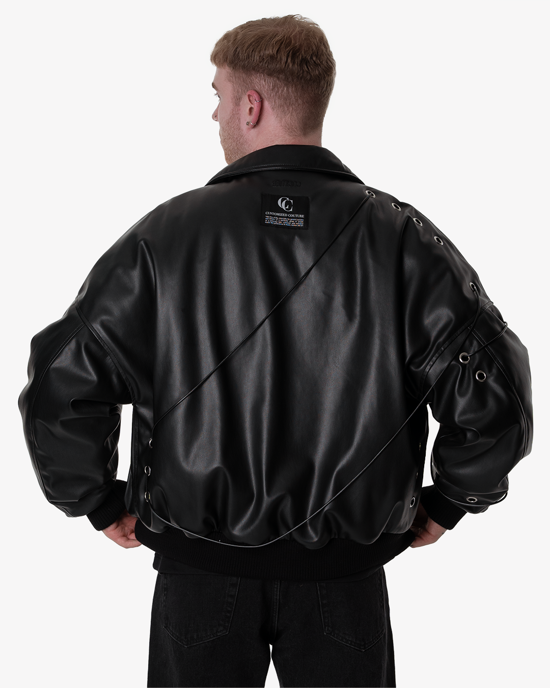 vegan leather jacket bomber 90s Customized Culture 