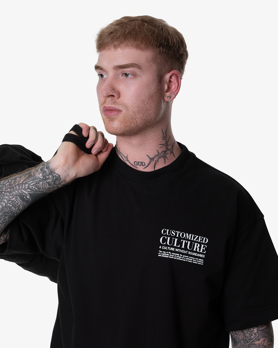 Customized Culture black techno outfit t-shirt